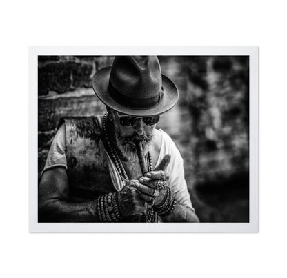 Bearded Old Man Smoking Cigar