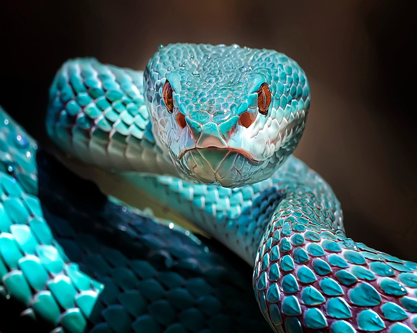 Sharp Look Of Blue Insularis Viper Snake