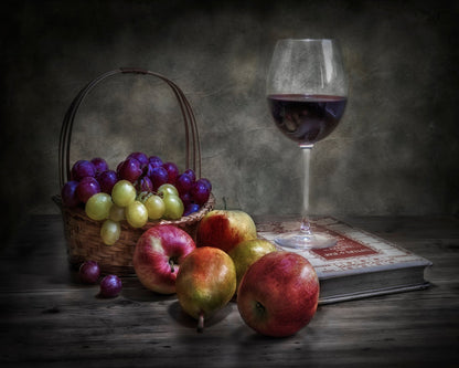 Wine Fruit And Reading.