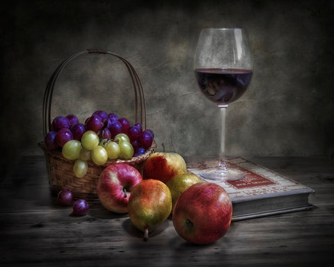 Wine Fruit And Reading.