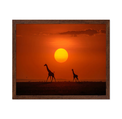Giraffes In The Sunset