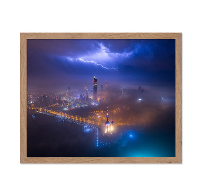 Fog And Lightning In Kuwait City