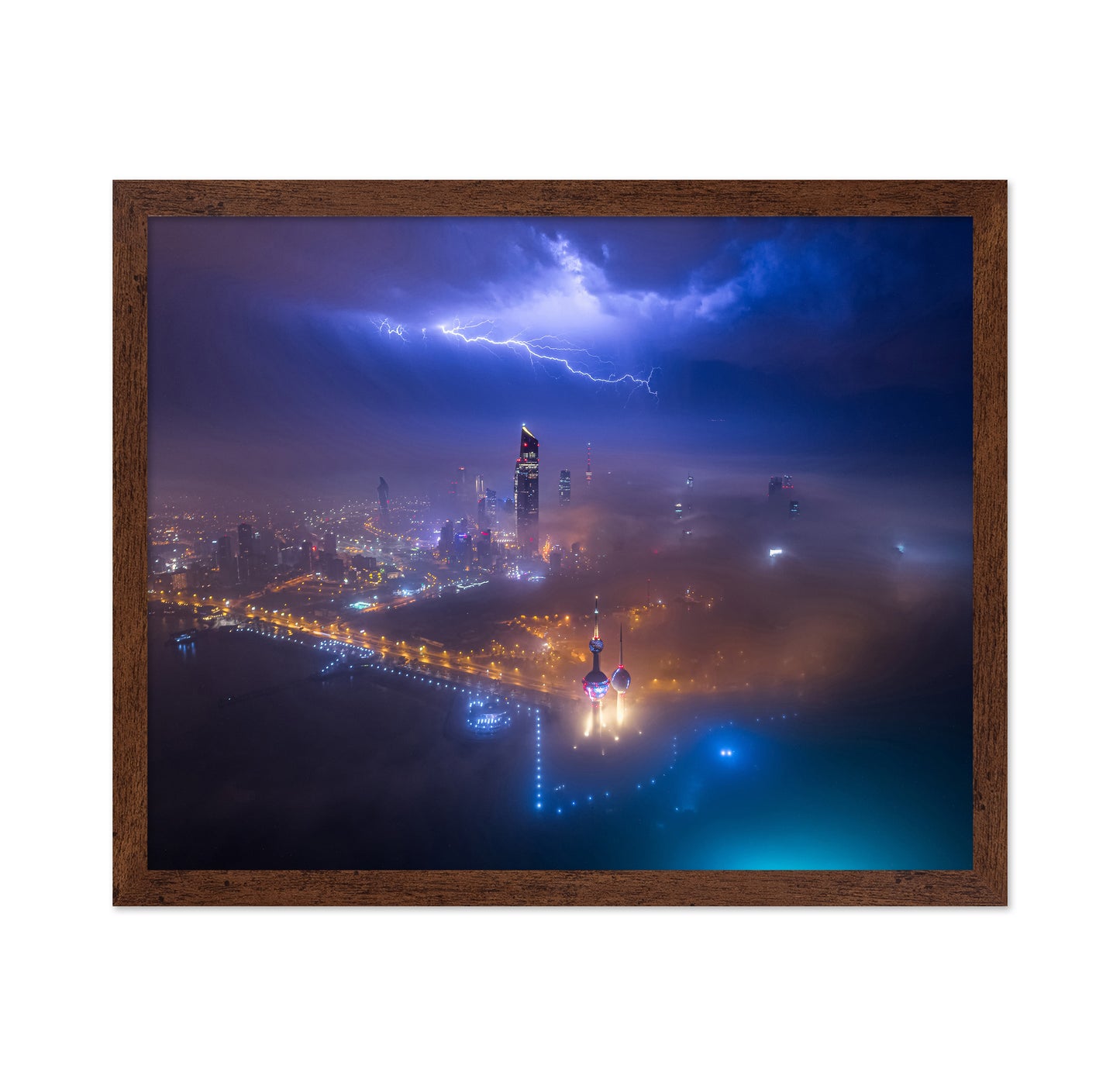 Fog And Lightning In Kuwait City