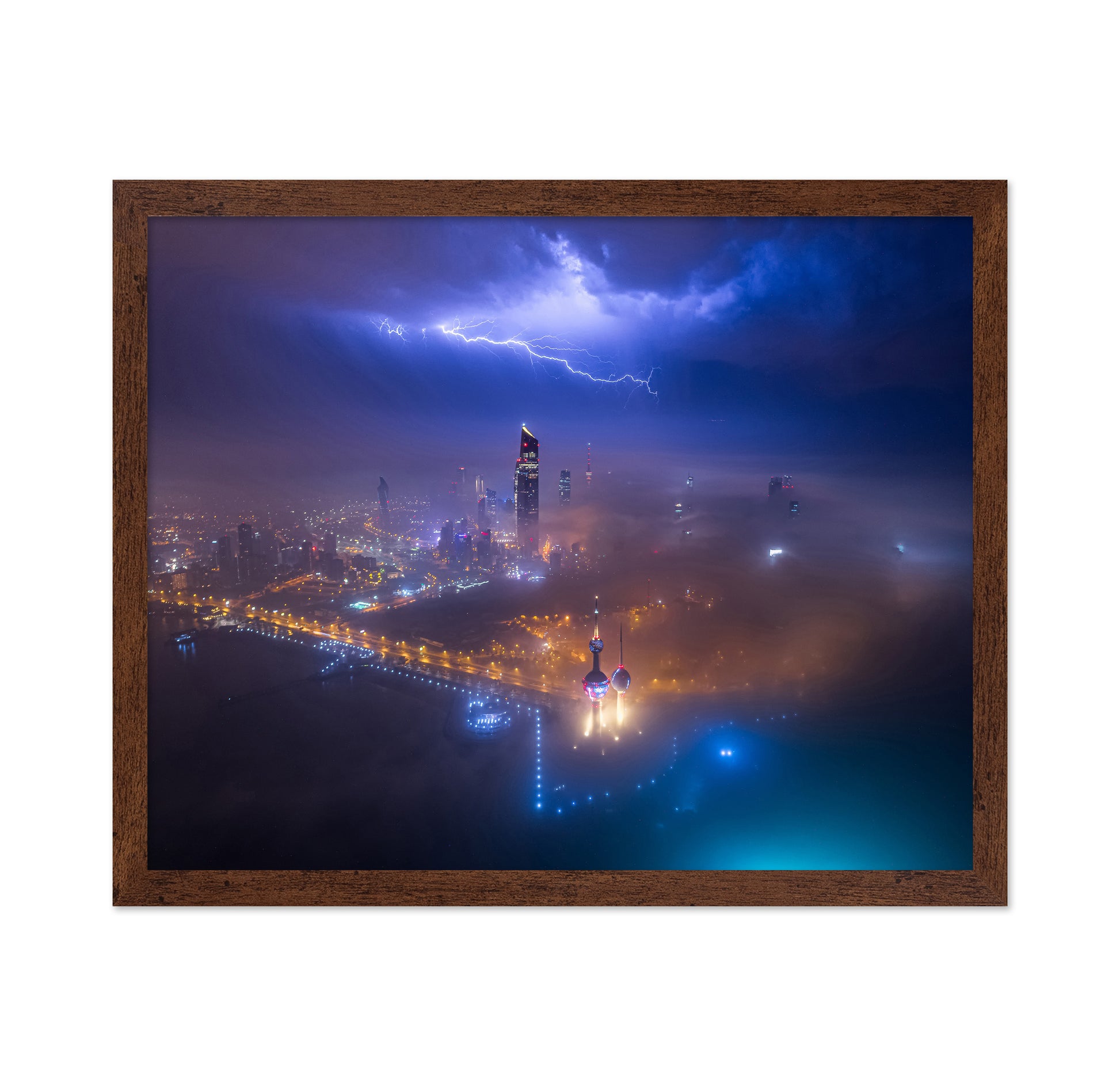 Fog And Lightning In Kuwait City
