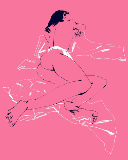 A Girl Sleeping Back View Pink