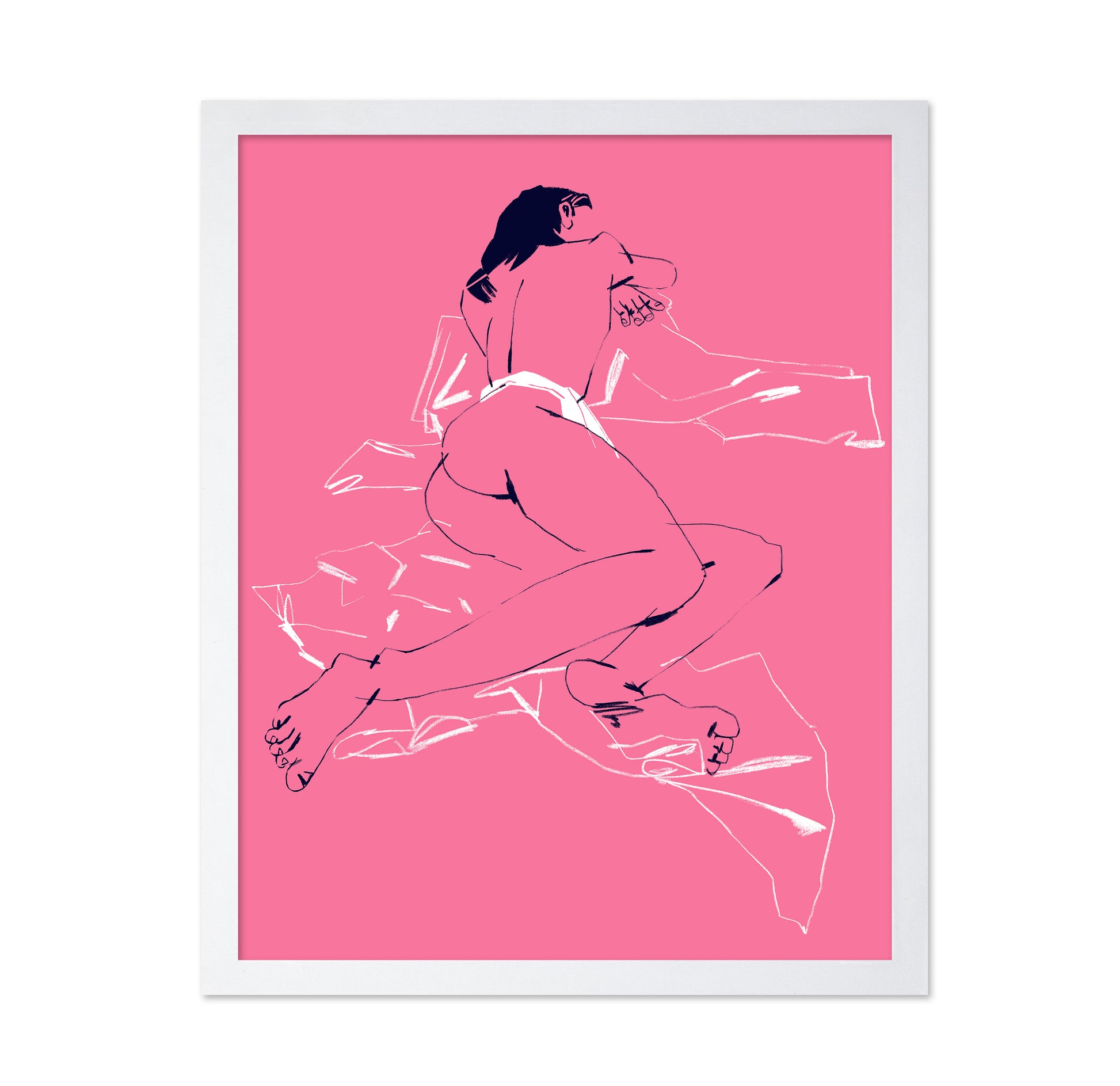 A Girl Sleeping Back View Pink