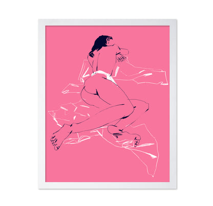 A Girl Sleeping Back View Pink