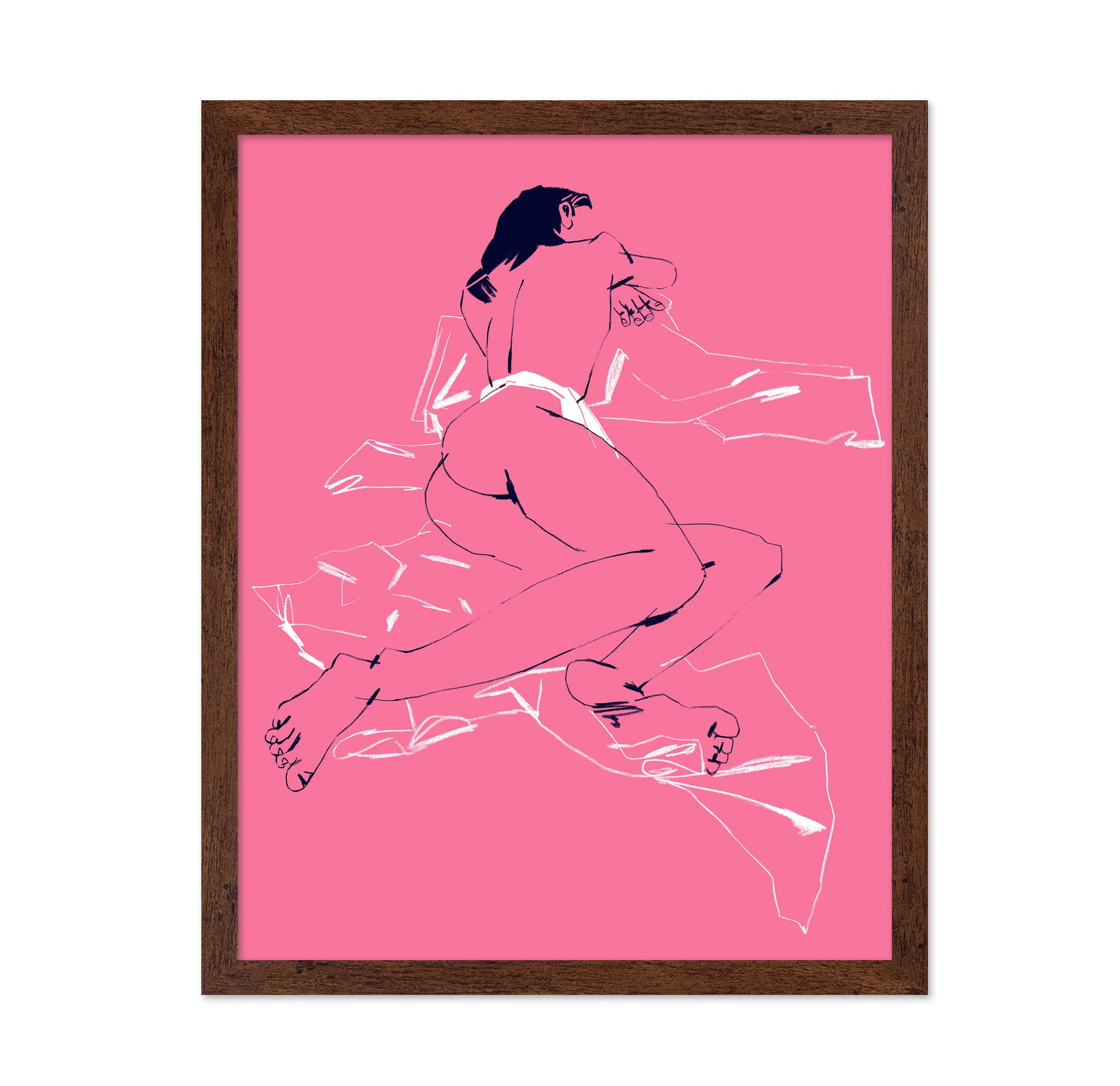 A Girl Sleeping Back View Pink
