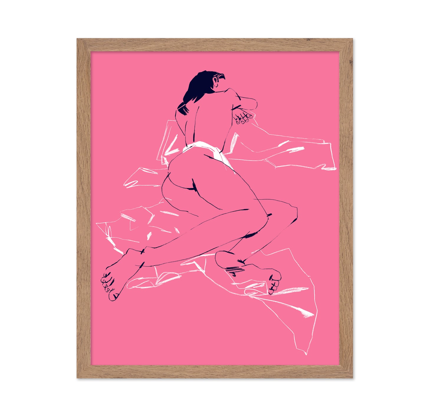 A Girl Sleeping Back View Pink