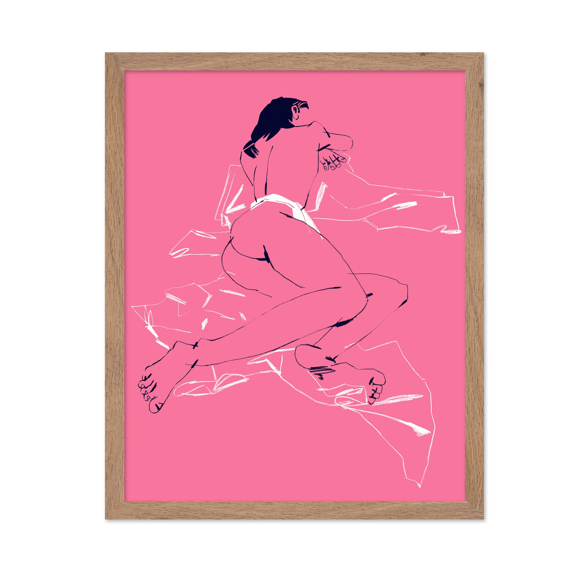 A Girl Sleeping Back View Pink