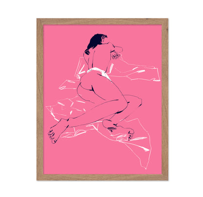 A Girl Sleeping Back View Pink