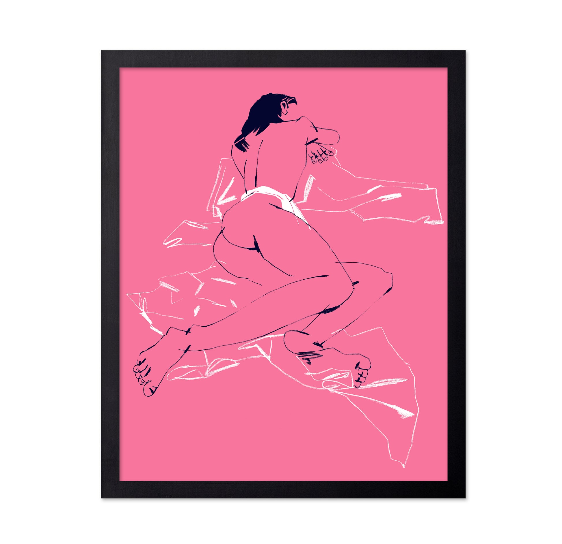 A Girl Sleeping Back View Pink