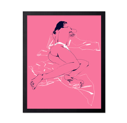 A Girl Sleeping Back View Pink