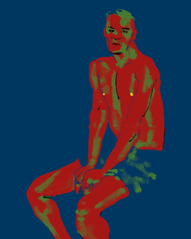 A Man Posing Blue