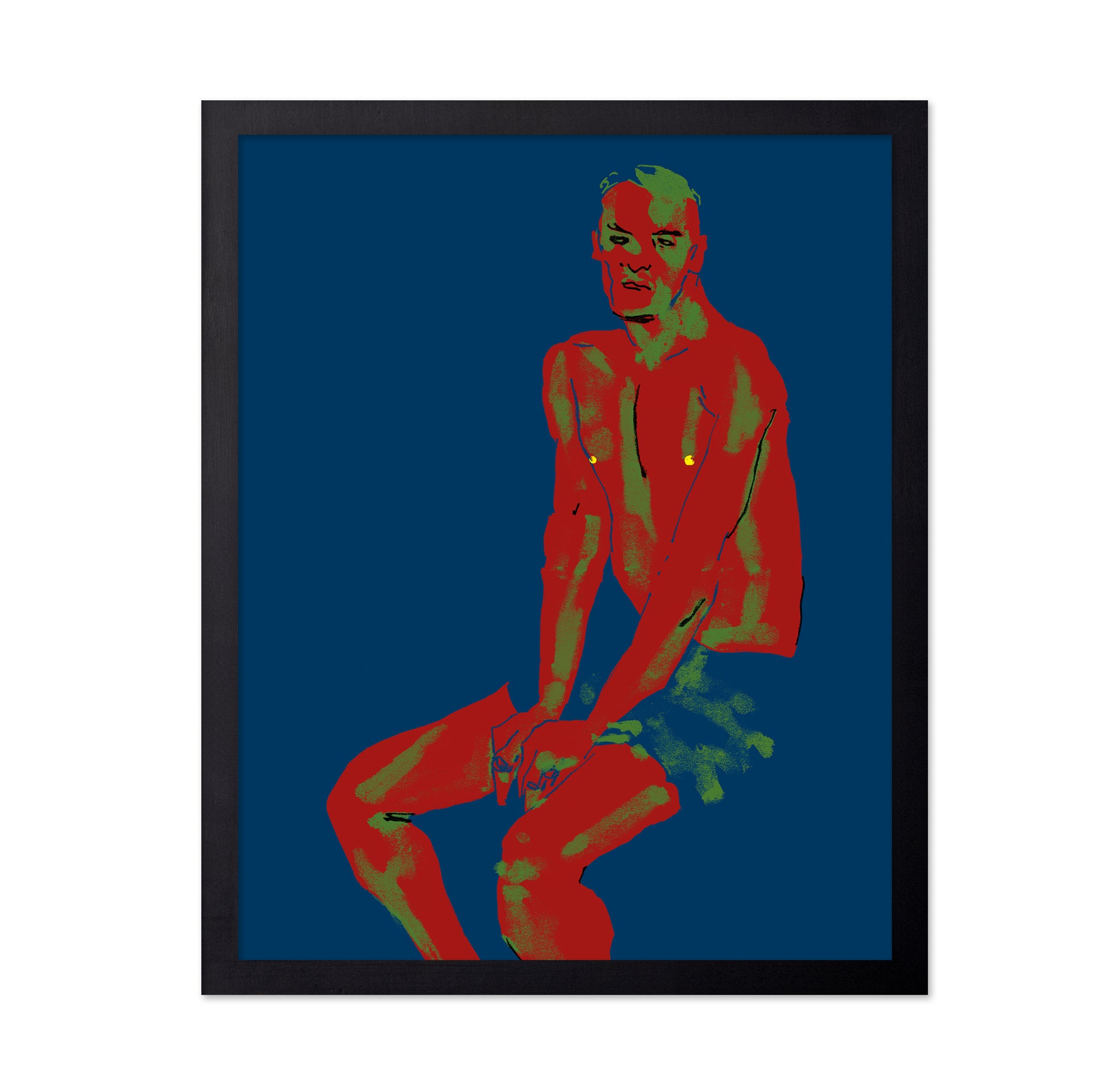 A Man Posing Blue