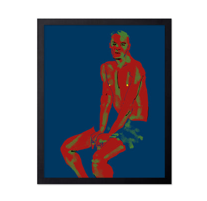 A Man Posing Blue