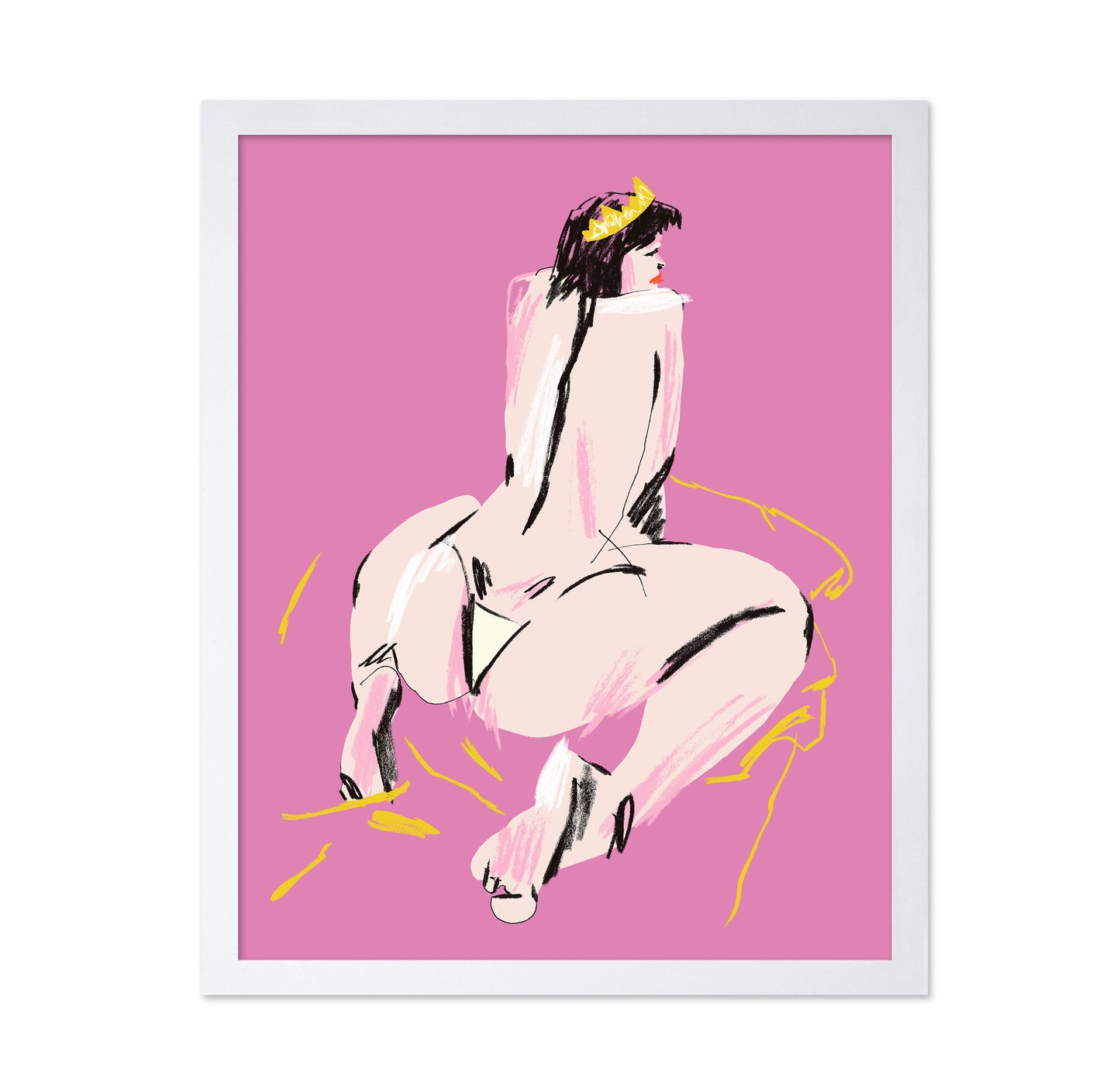 Female Nude Back View Pink