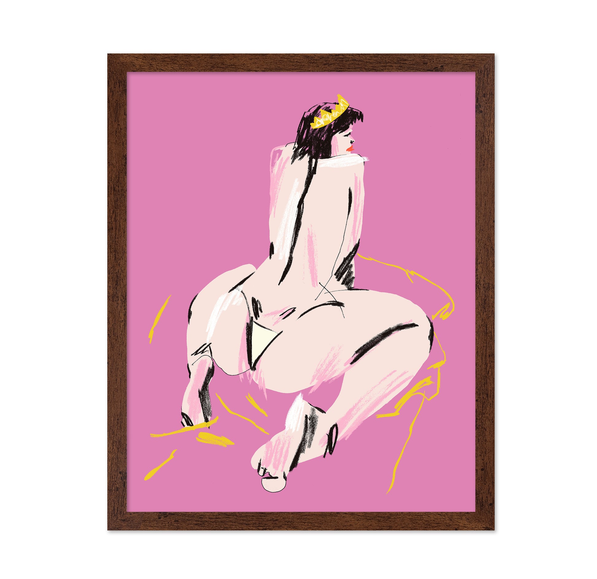 Female Nude Back View Pink