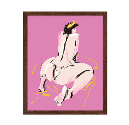 Female Nude Back View Pink