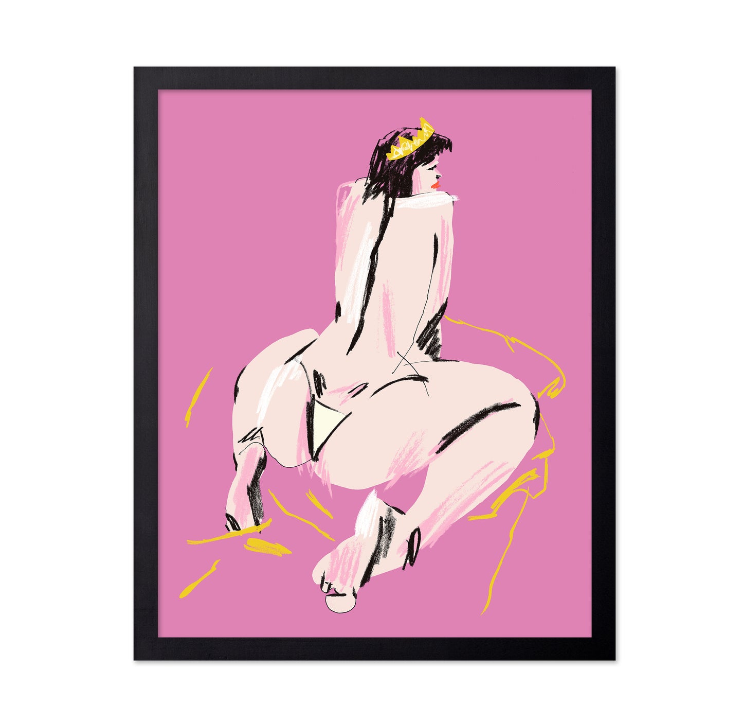 Female Nude Back View Pink