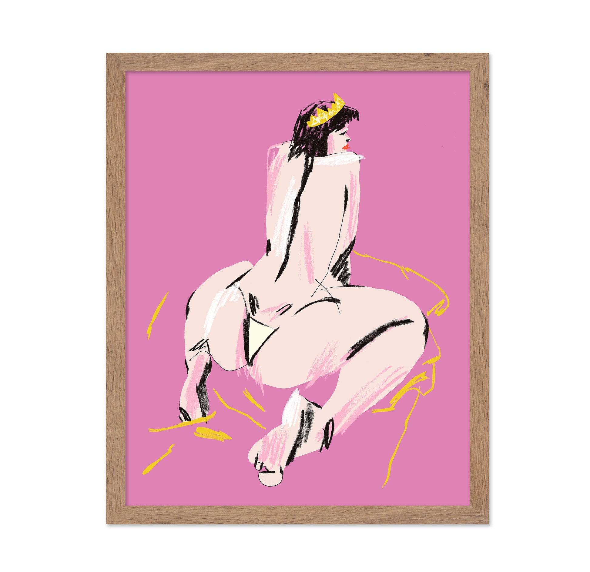 Female Nude Back View Pink