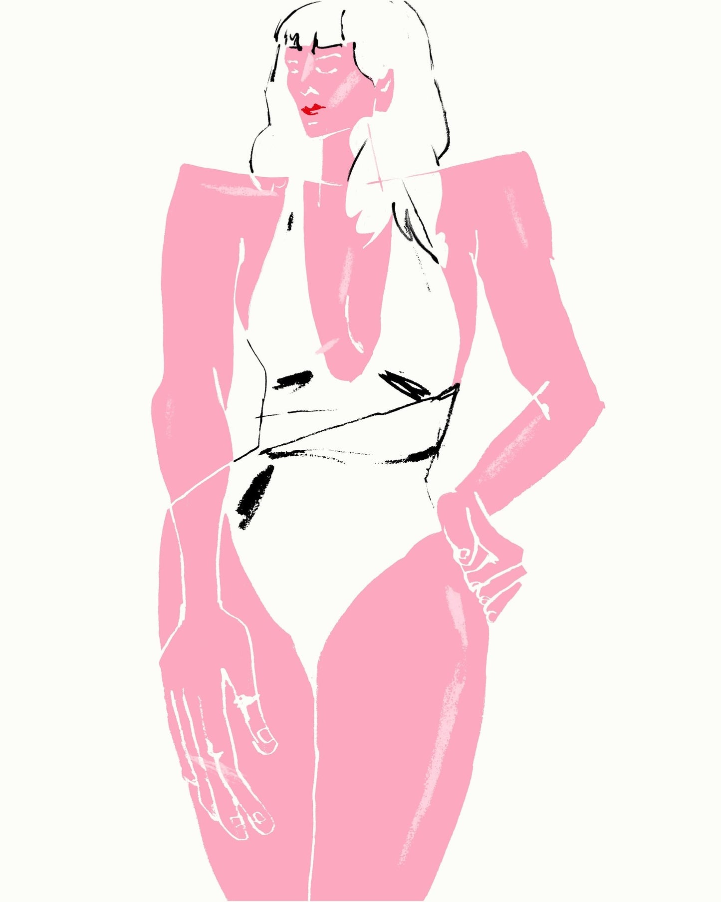 Girl In Bathing Suit White