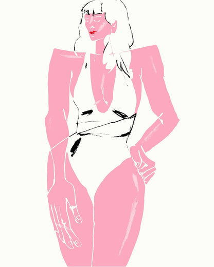 Girl In Bathing Suit White