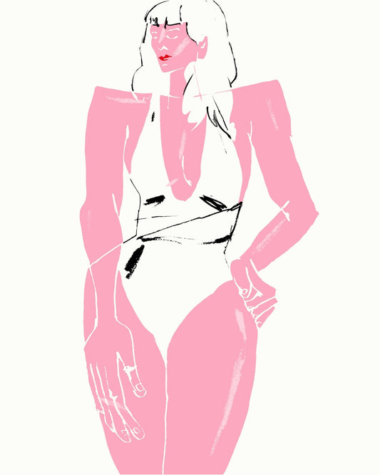Girl In Bathing Suit White