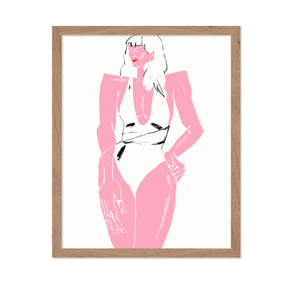 Girl In Bathing Suit White