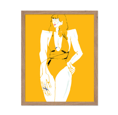 Girl In Bathing Suit Yellow
