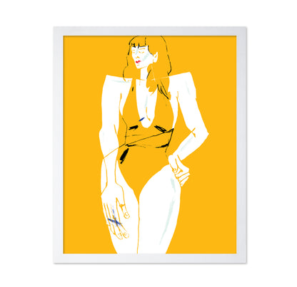 Girl In Bathing Suit Yellow