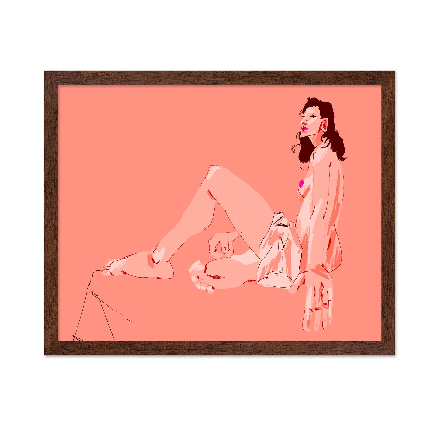 Girl Sitting Pink