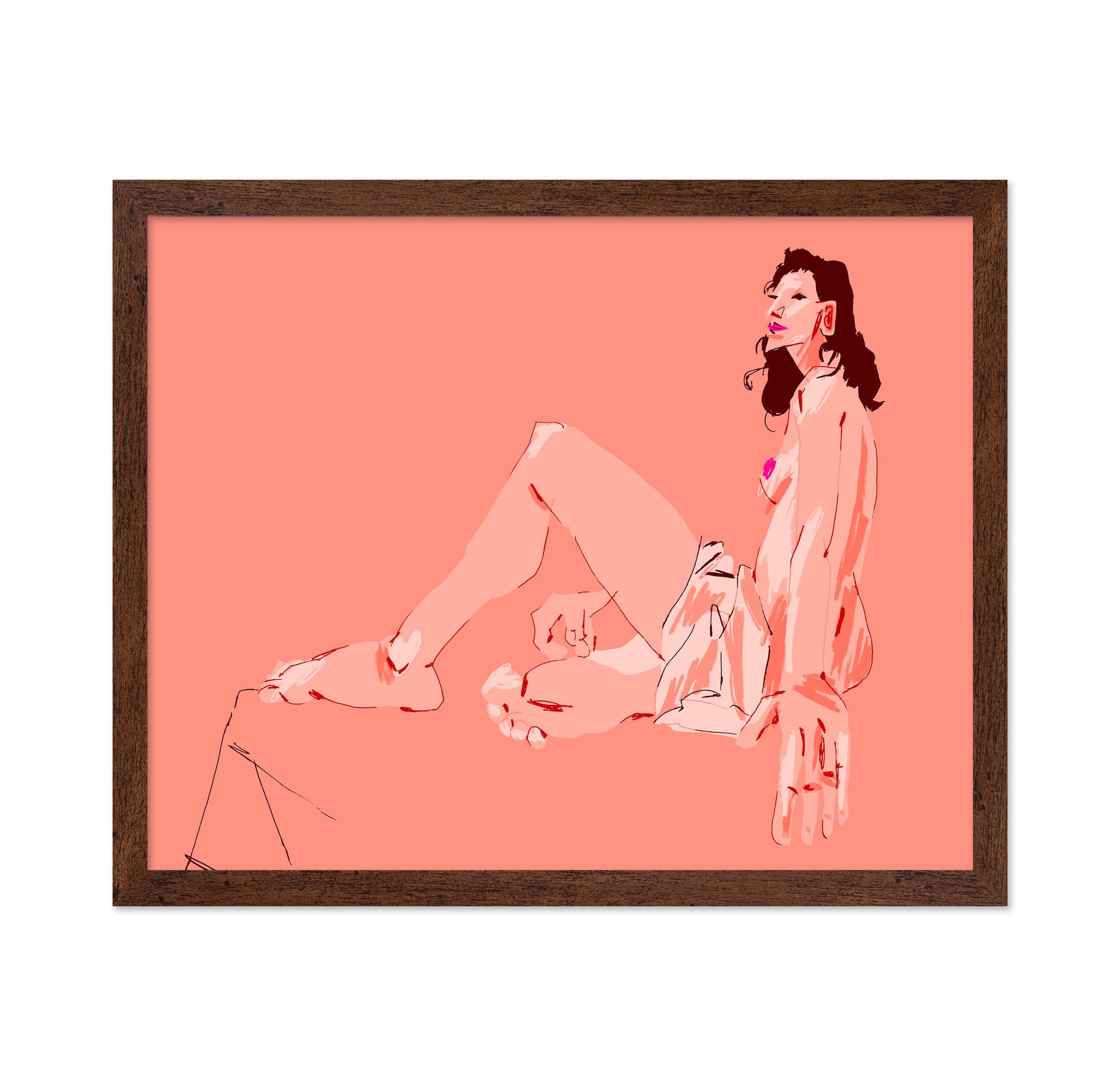 Girl Sitting Pink