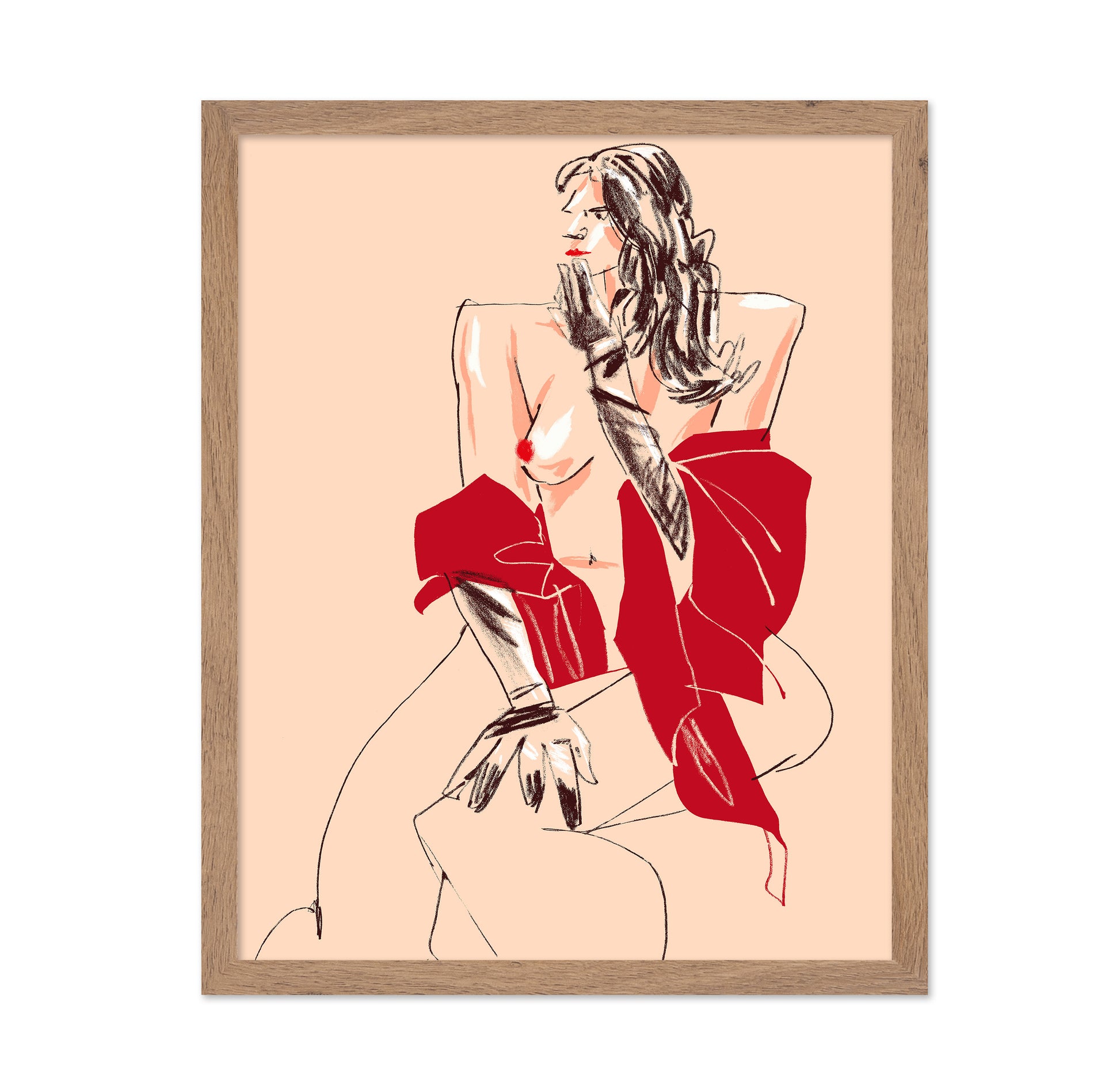 Girl With Gloves Beige