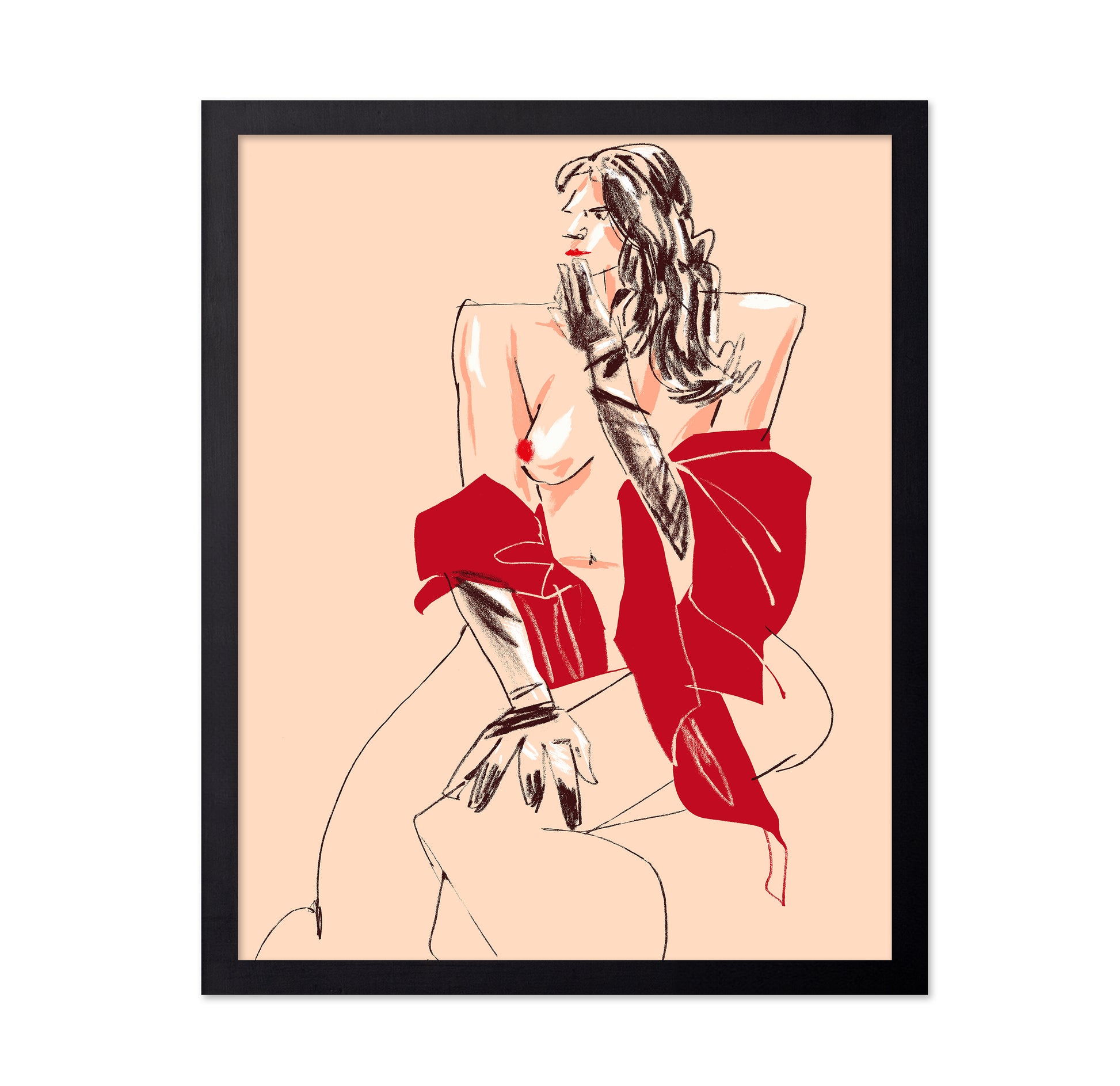 Girl With Gloves Beige