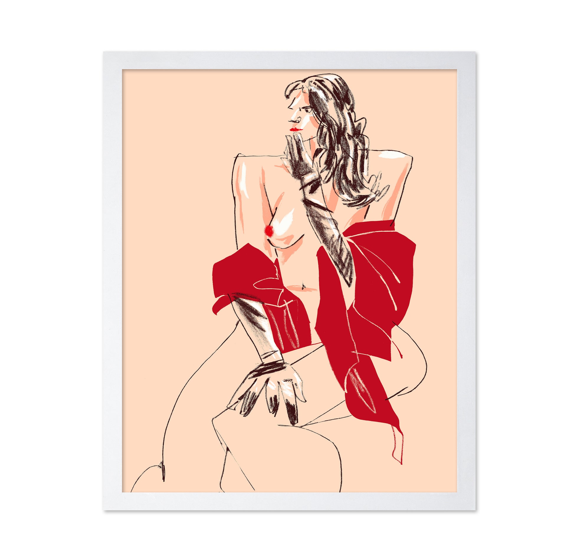 Girl With Gloves Beige