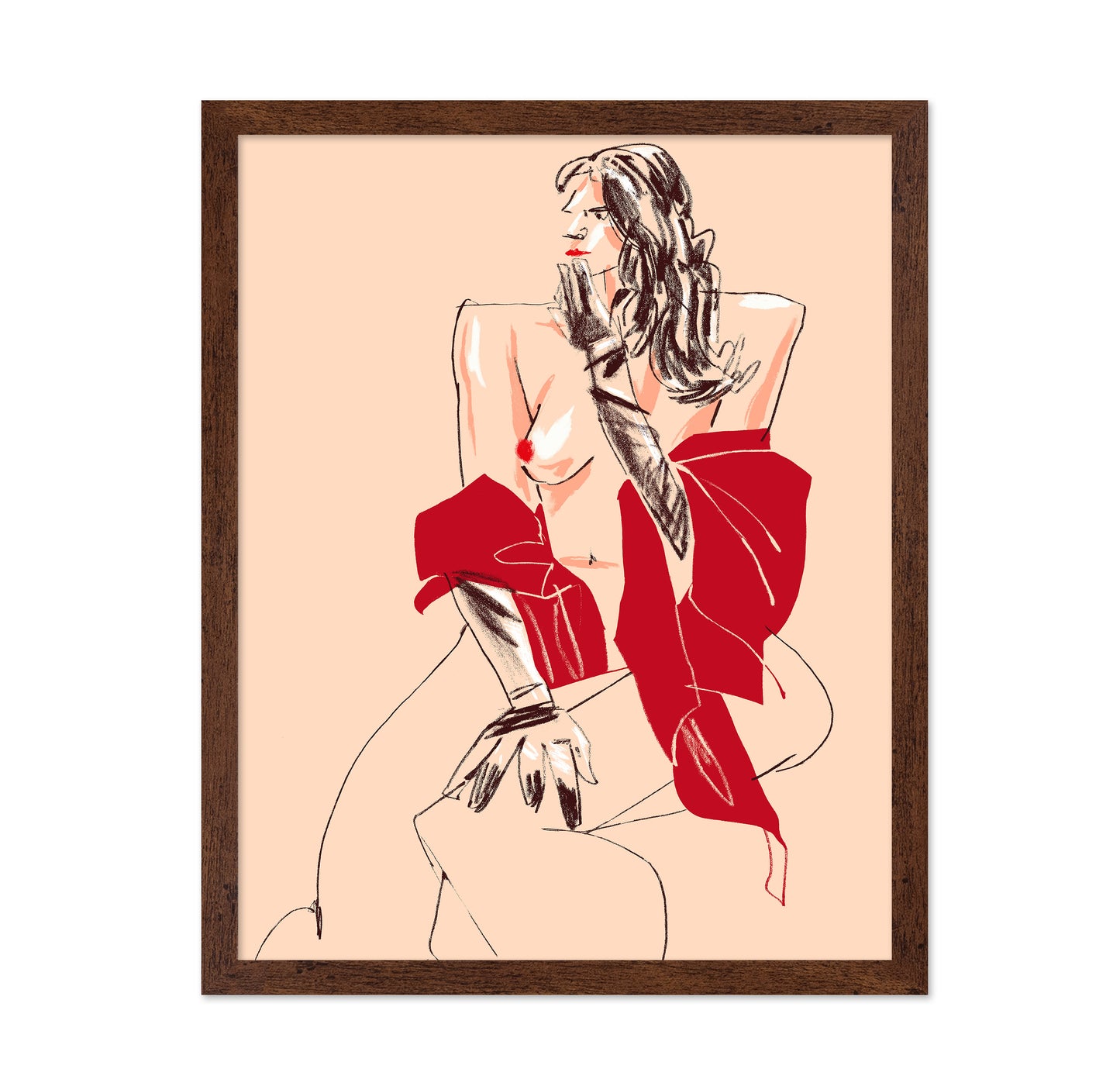 Girl With Gloves Beige