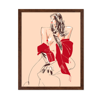 Girl With Gloves Beige