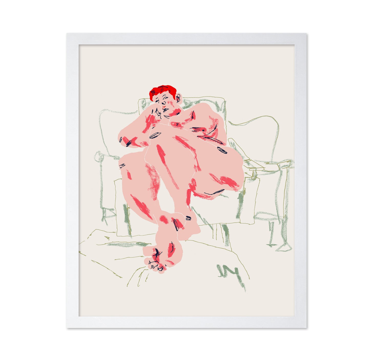 Model Resting In A Chair