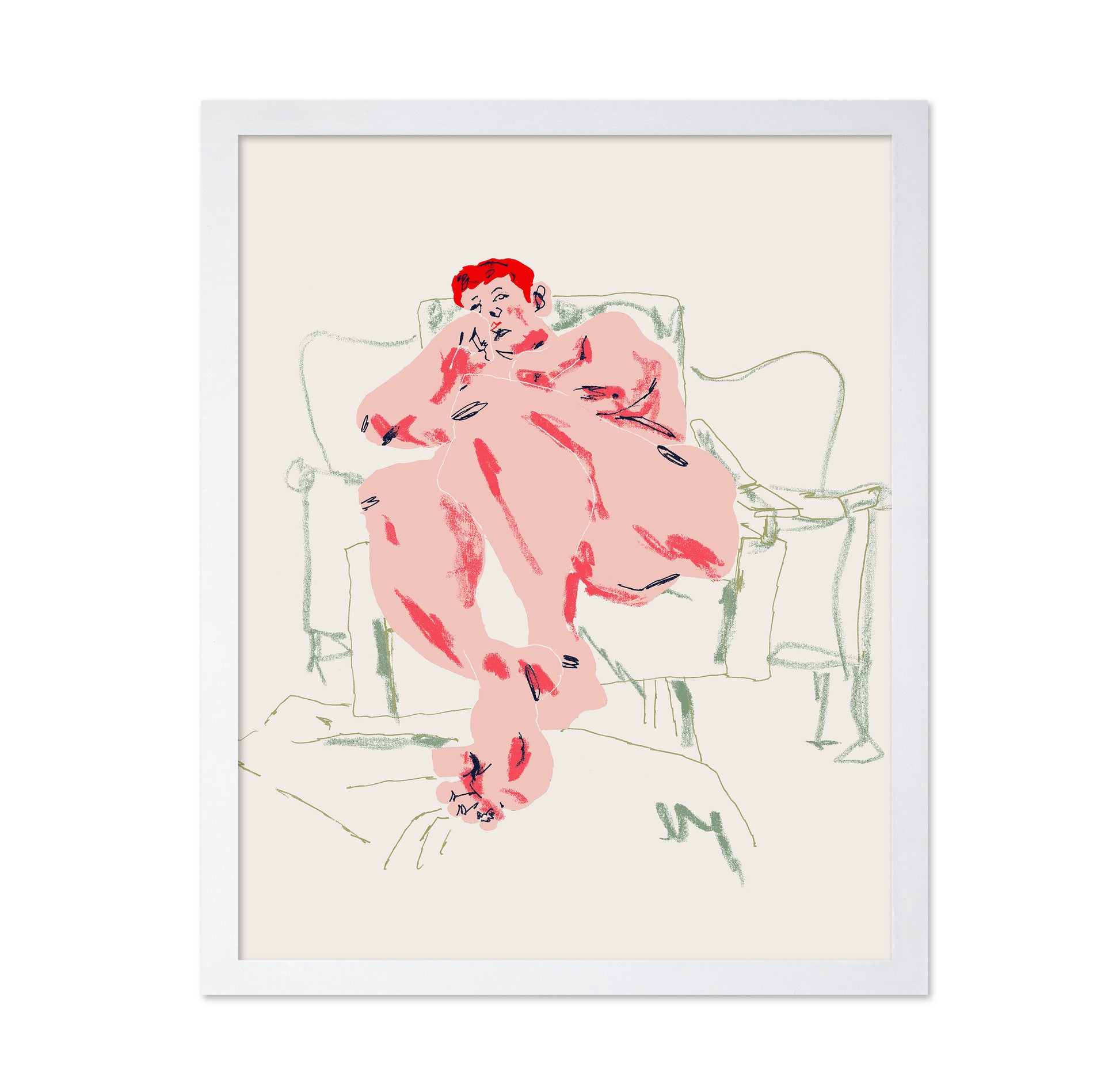 Model Resting In A Chair
