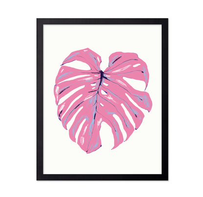 Monstera Leaf Pink