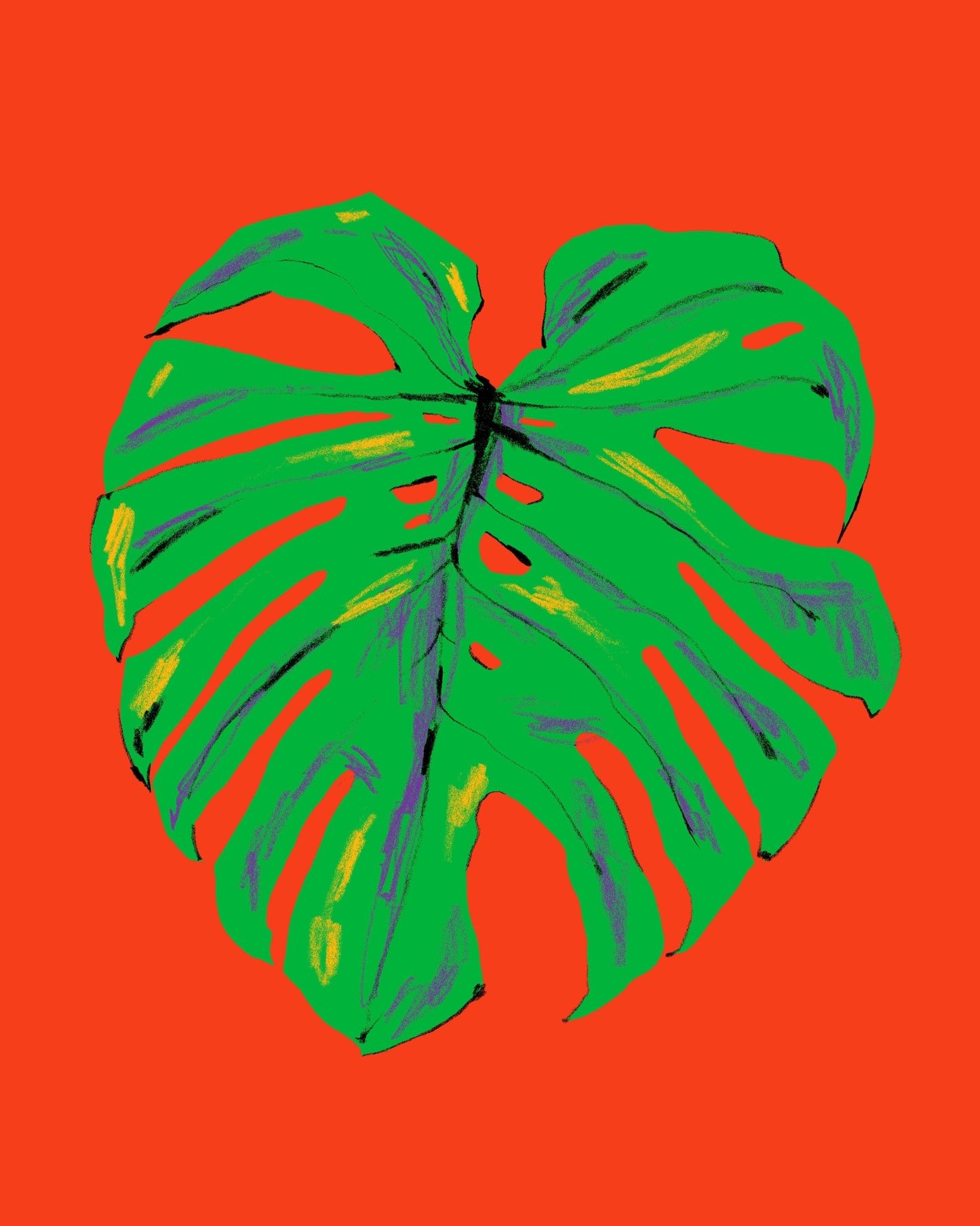 Monstera Leaf Red