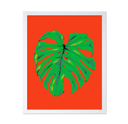 Monstera Leaf Red