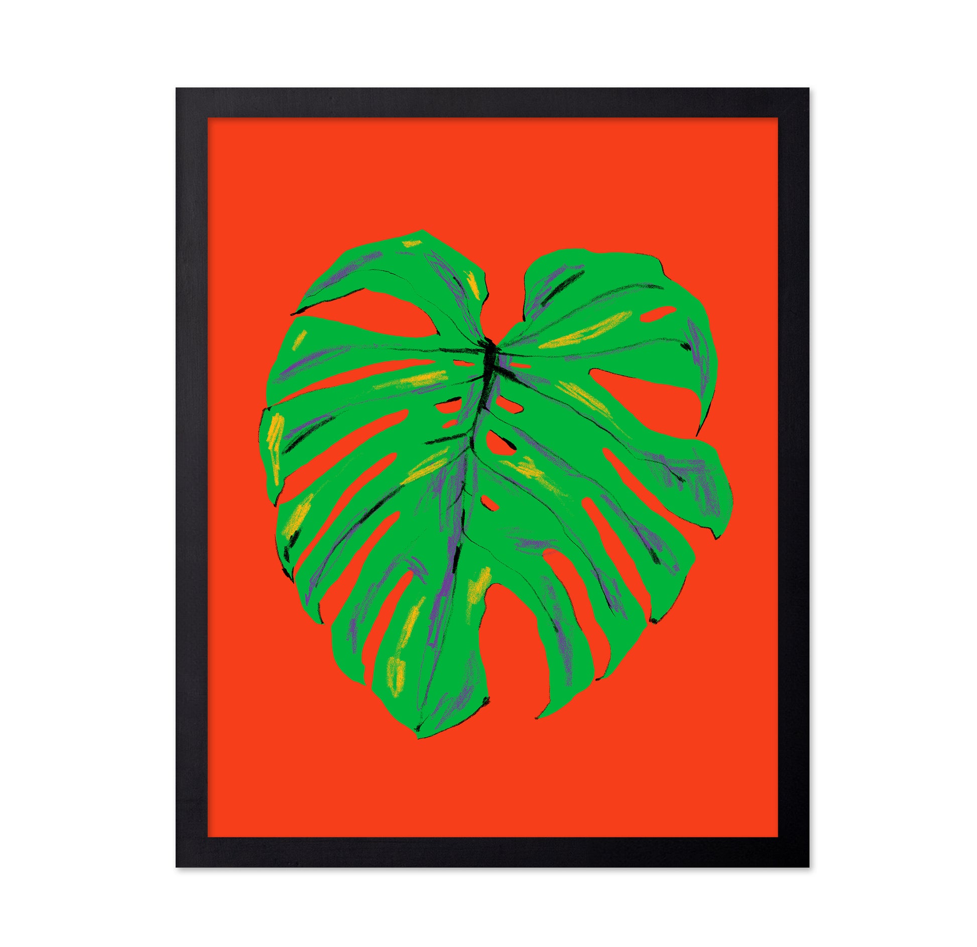 Monstera Leaf Red