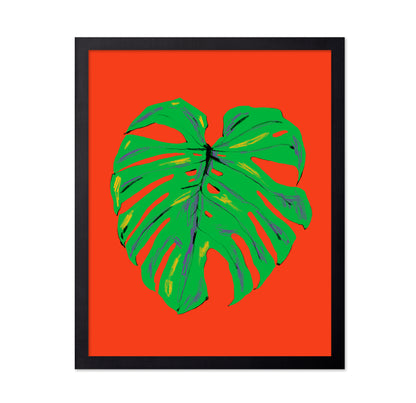 Monstera Leaf Red