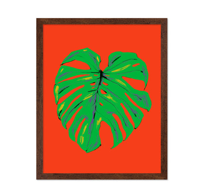 Monstera Leaf Red