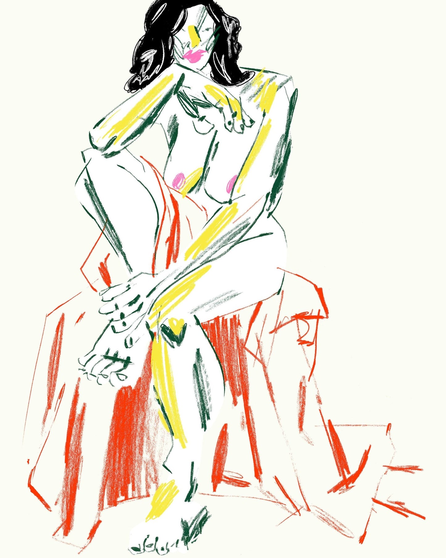 Woman Resting Her Chin On Her Hand