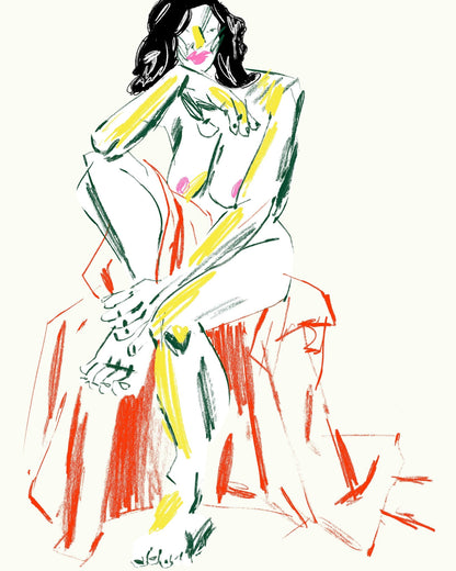 Woman Resting Her Chin On Her Hand