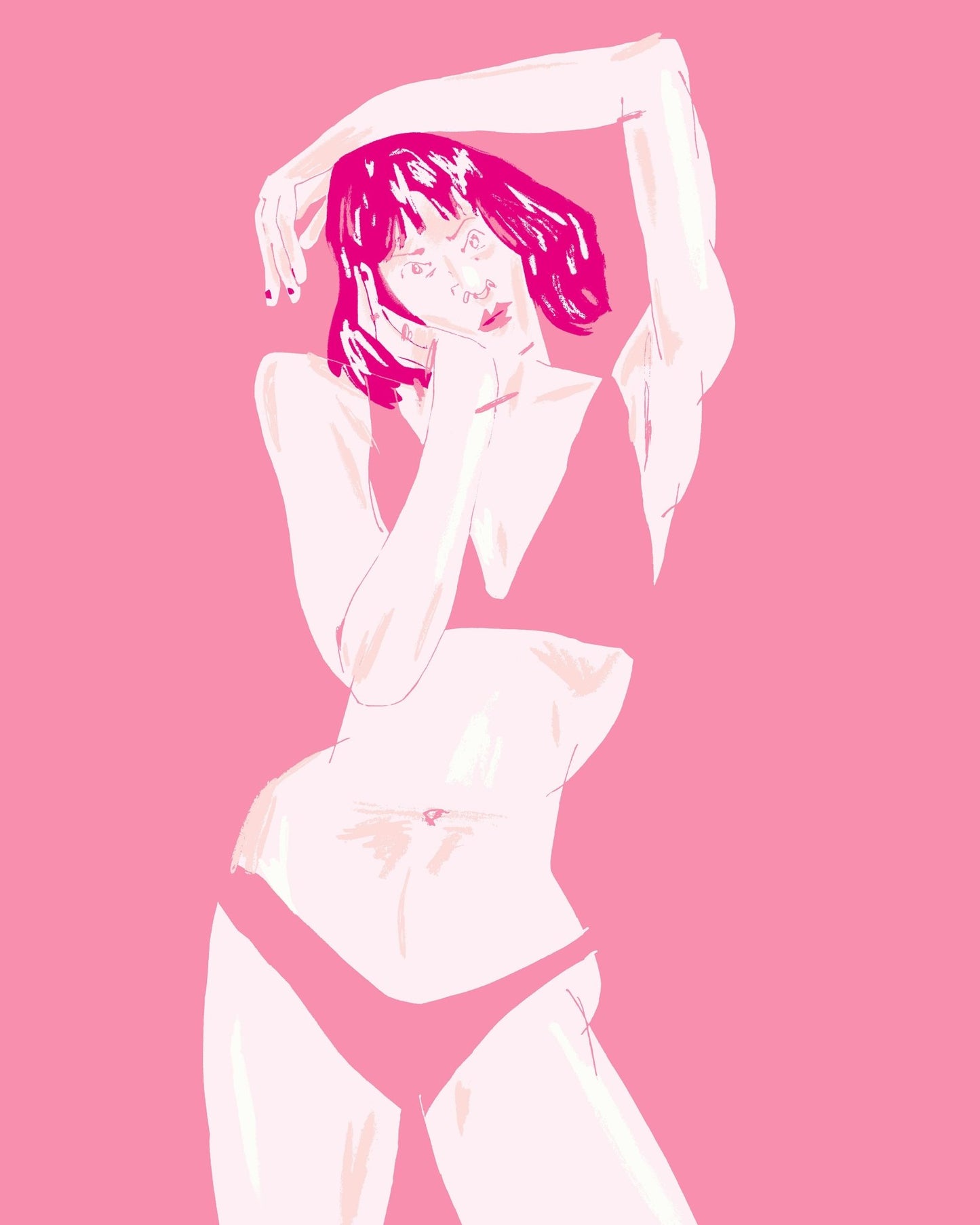 Young Girl In Underwear Pink