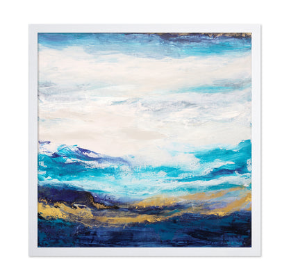 Serene Landscape With Soft Blue And Golden Tones